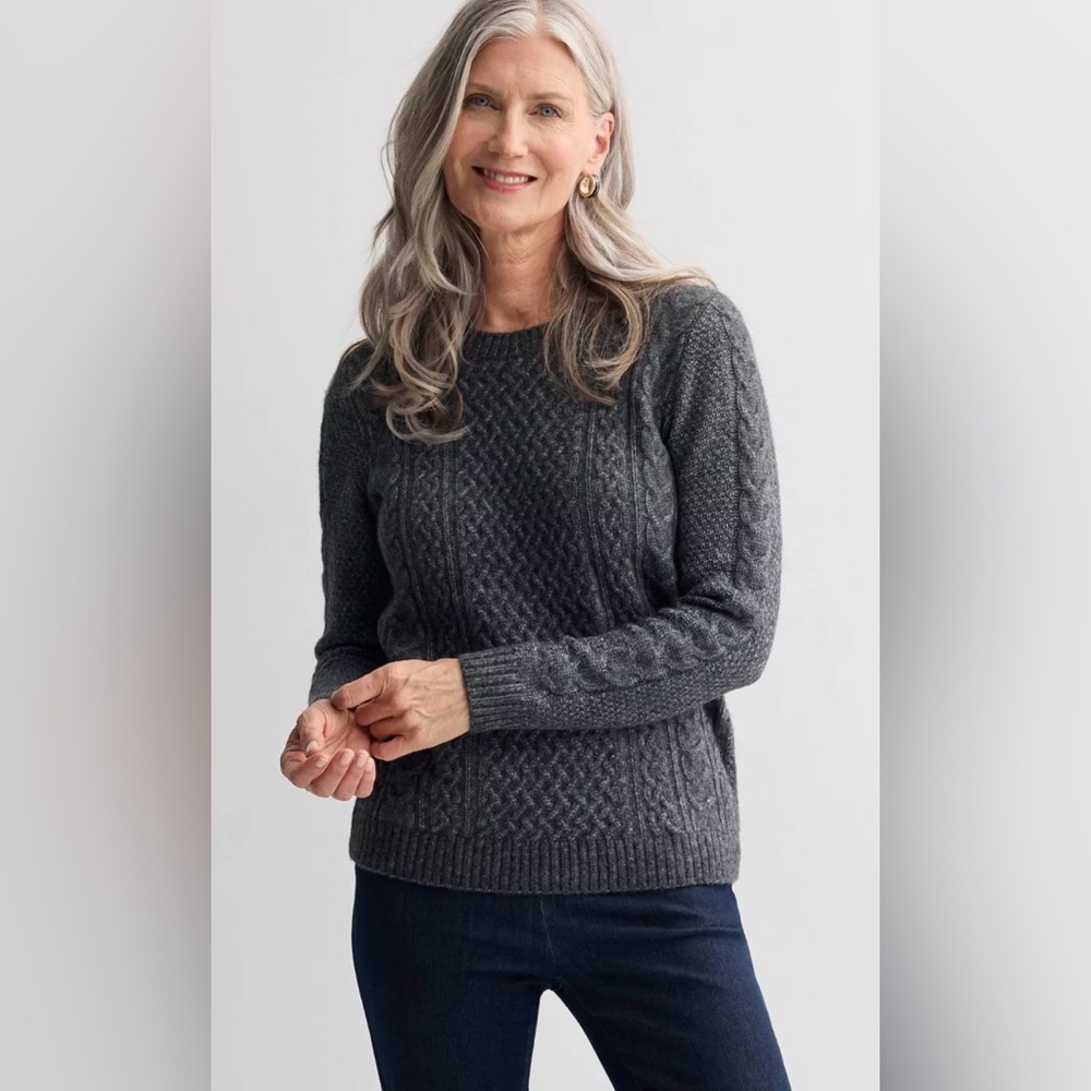 Charcoal Cable Knit Women's Sweater